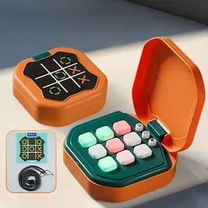Intelligent Jingzi Chess (1 set), puzzle toy handheld electronic game console, parent-child interactive exercise for logical thinking, (no batteries provided, self bring three 7th grade batteries)