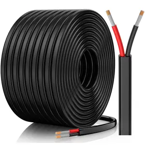 14 Gauge Wire, 14 AWG 2 Conductor Electrical Wire, Flexible/-Free Tinned Copper/Stranded PVC 14/2 Cord for Automotive, Marine, LED Strips, Solar, RV, Lighting (50FT-15M)