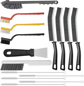 Satisfying Crevice Cleaning Brush Set (15PCS) – Hard Bristle Detail Brushes for Grout, Corners, Window Tracks & Bathroom Deep Cleaning