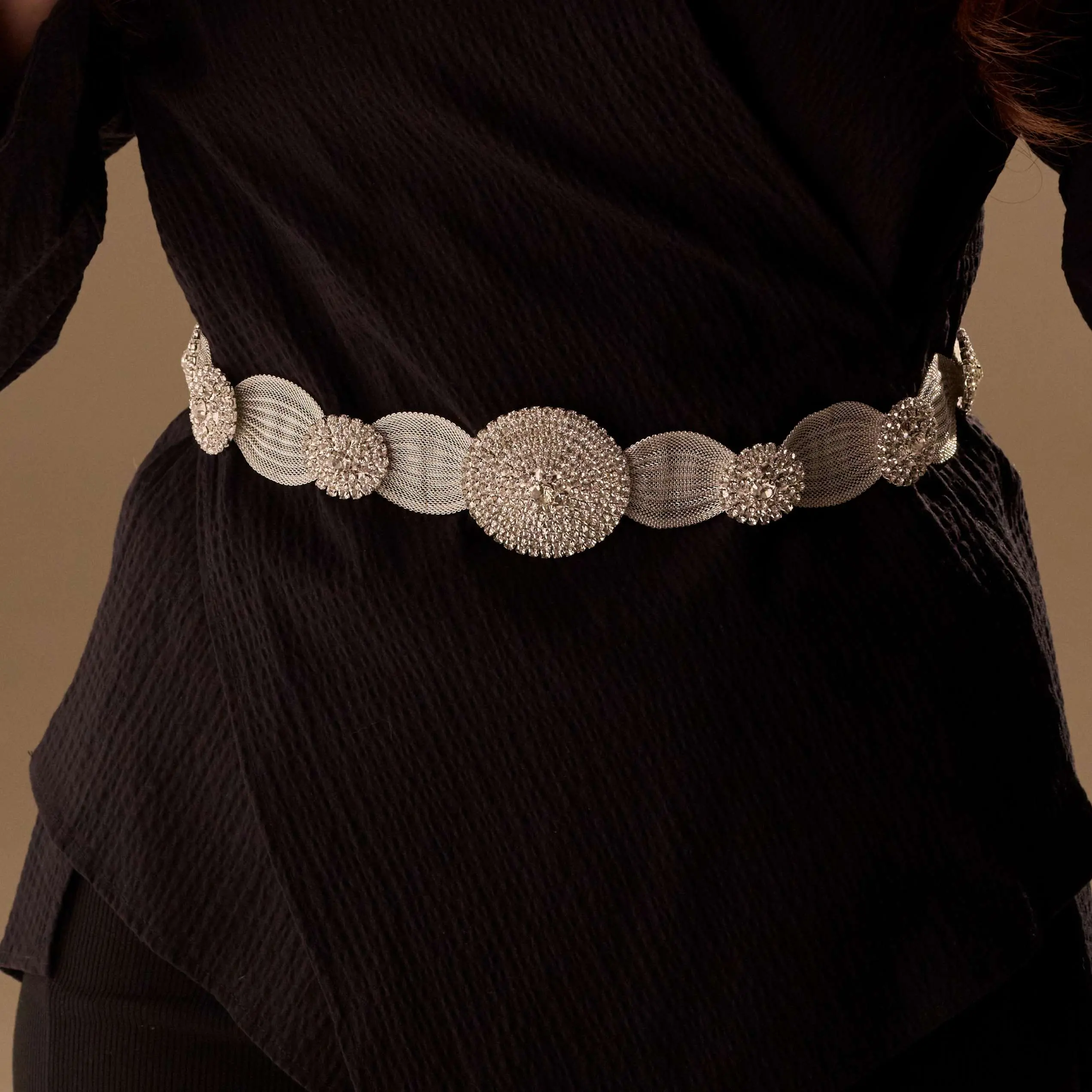 Elegant Silver Belt - Wedding Belt, Bridal Sash Belt, Jeweled  Belt