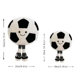 25cm Creative New Football Basketball Volleyball Black 8 Ball Plush Toys Realistic Sports Stuffed Dolls Ideal Birthday Gifts for