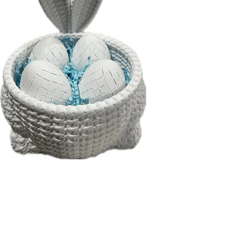 Handcrafted Easter Decorative Basket with 5 Breakable Eggs | Spring Home Decor Gift Set Centerpiece