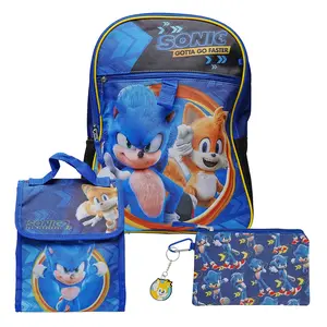 Sonic The Hedgehog and Friends 5 Piece 16 Inch Backpack Set