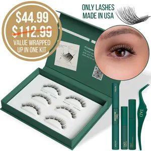 The Lash Intro Kit 3+ Weeks of Lashes - DIY 3D Printed Lash Clusters for Beginners - Includes 3 Pairs of Lashes, Tweezer, and Remover for Easy Application & Removal - Made in USA