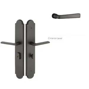 Emtek 1L1A21CRRH Large Multi Point , Keyed with American Cyl , Hub Above Handle , Arched Style , 3" x 17.5" , Cimarron Lever , RH