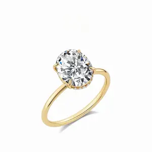 9-K Lab-Grown Diamond 2.2 VS1 -D Four-Prong Oval lab-grown diamond  Ring — Light Luxury Premium Feel, Versatile for Everyday Wear, Engagement/Proposal Diamond Ring pwq05183