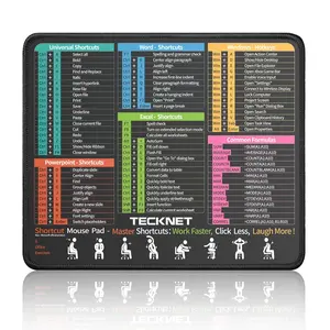 TECKNET Excel Cheat Sheet Desk Pad, Mouse Pad for Excel Word PowerPoint Windows Shortcuts-11.6x9.8 Inch, Non-Slip Waterproof Office Desk Mat, Portable, Durable, Clear Printing Non-slip Excel Mouse Pad mousepad