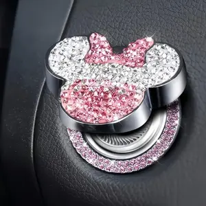 Cute Car One-Button Start Button Cover, Engine Start Stop Button Protector Interior Accessory for Women, Auto Parts for Cars, Girly Car Accessories