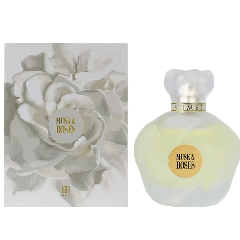 Ahmed Al Maghribi Musk and Roses Eau de Parfum (EDP) - 100ml/3.4 oz, Unisex Daily Wear Fragrance, Lasting Scent, Single Item