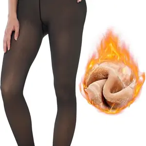 EXQUISLIFE Fleece Lined Tights Sheer Women