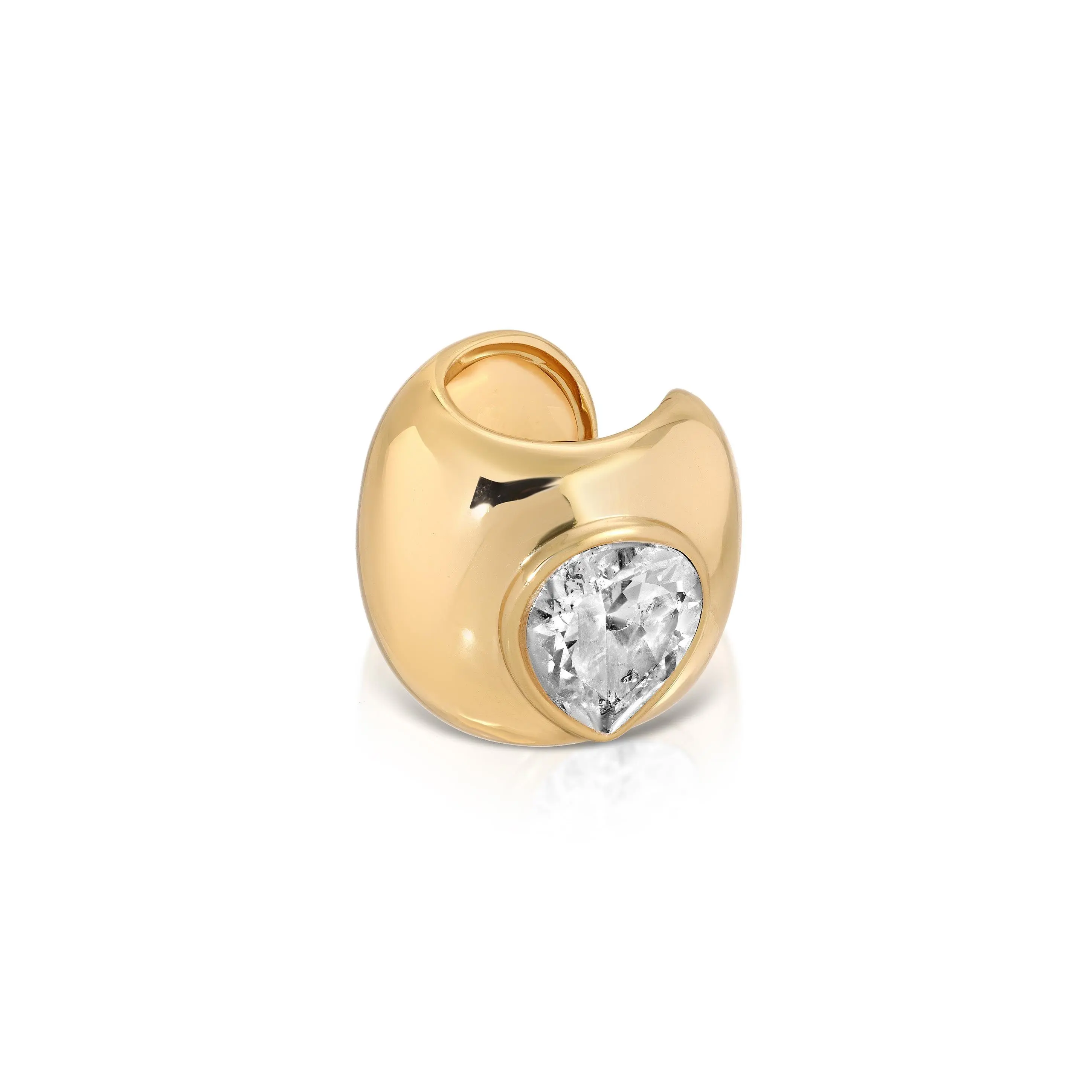 Bold Crystal Ear Cuff – 18K Gold Plated CZ Statement Ear Cuff, No Piercing Glam Ear Wrap Jewelry