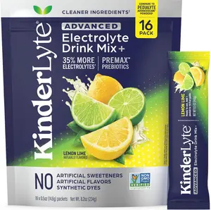 KinderFarms Kinderlyte - Advanced Hydration & Prebiotic Electrolyte Powder for Kids & Adults – Drink Mix Packets for Rapid Hydration, with PREMAX PREBIOTICS for Gut and Immune Support, Low Sugar, Clean Ingredients (16 Count)