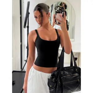 Kasper Cinched Longline Tank Top Black