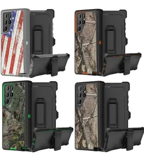 Rugged Defender Case For Samsung Galaxy S24 Ultra Shockproof Heavyduty Protection Case With Belt Clip