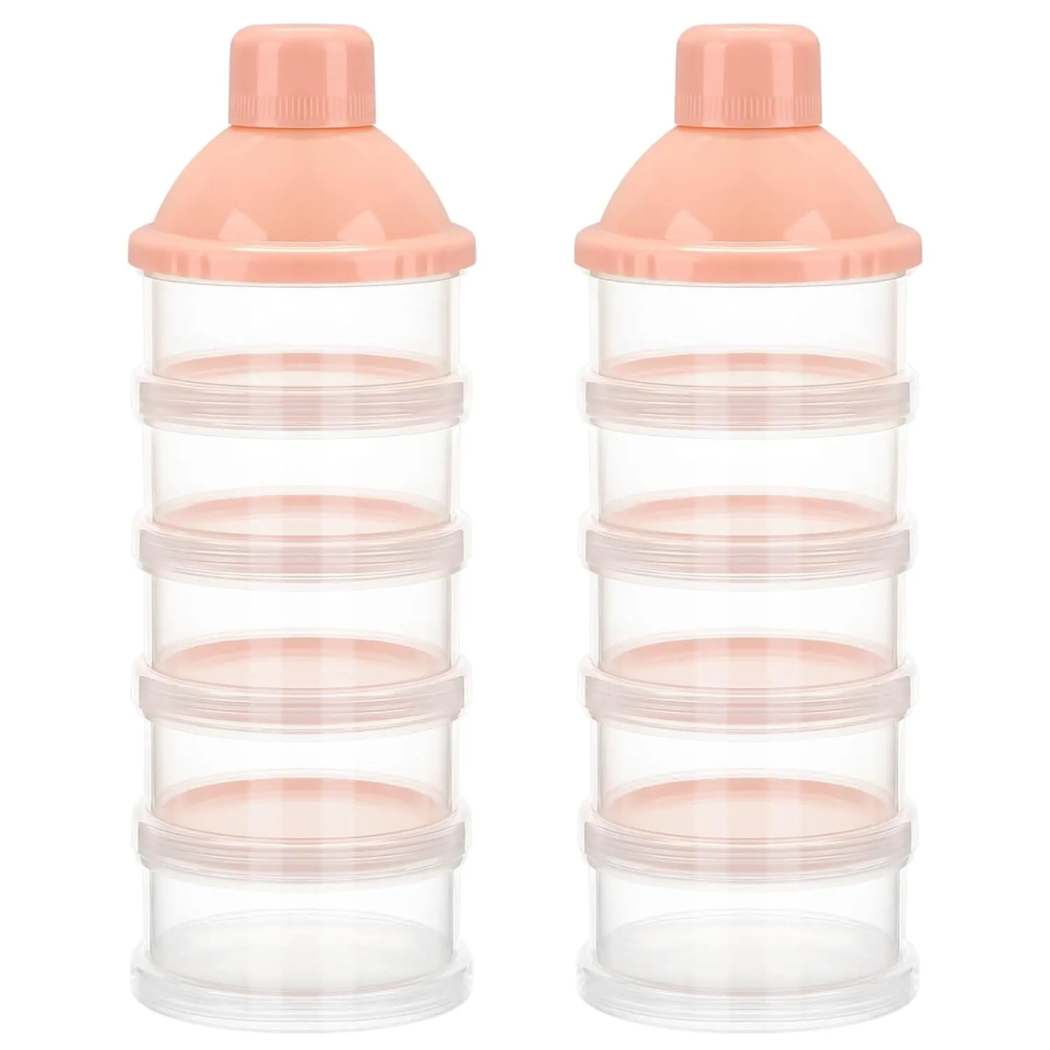 Portable Baby Formula Dispenser On-The-Go | 5 Layer Stackable Milk Powder Container | BPA Free Travel Storage for Baby Formula & Snacks | Easy Carry Feeding Organizer