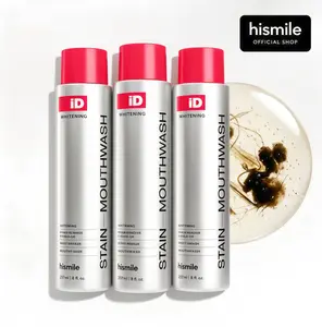 3 Piece Hismile iD Stain Whitening Mouthwash for White Teeth ZU, Freshens Breath with Essential Oils 237ml Daily