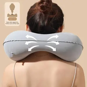 Portable U-Shaped Inflatable Pillow, Compact Travel Neck Support Cushion, Ideal for Airplane, Office, Car, Camping, Vacation