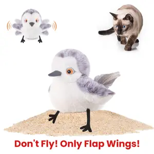 Ceramic Roman Fan-Winging Bird Cat Toy (Don't Fly), Realistic Bird Sounds (Don't Fly), Touch-Activated Rechargeable Kitten Toy, Interactive Cat Exercise Toy