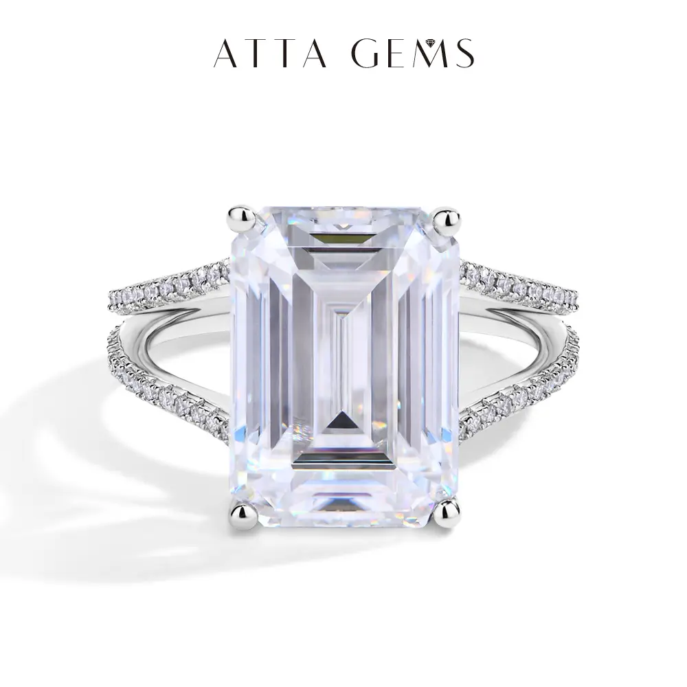 Women's 10CT D-VVS1 Shining Artificial Moissanite Solitaire Engagement Ring - Elegant Glittering Fine Jewelry, Wedding Party Gift R177, Elegant Glittering Ring, Solitaire Engagement Rings summerwins