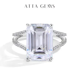 Women's 10CT D-VVS1 Shining Artificial Moissanite Solitaire Engagement Ring - Elegant Glittering Fine Jewelry, Wedding Party Gift R177, Elegant Glittering Ring, Solitaire Engagement Rings summerwins,summerwins