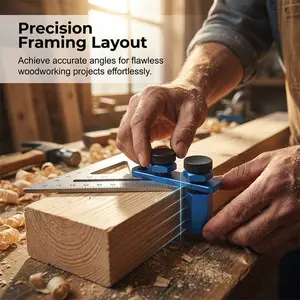 Aluminum Stair Gauge & Framing Square Clamp - Versatile Clamping, Durable Aluminum, Secure Locking Mechanism, Portable Design, Ideal for Precision Layout