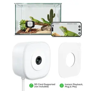 HomiQ Ai 2K 3MP Aquarium & Terrarium Pet Camera.Magnetic Install &Close-Focus Lens for Fish,Lizard, Hamster, Chameleon, Gecko, Snakes, Reptile Pet and ,2.4GHz & 5GHz WiFi,ColorVue AI Night Vision,Auto-focus,24/7 Recording Installs in 3 Minutes