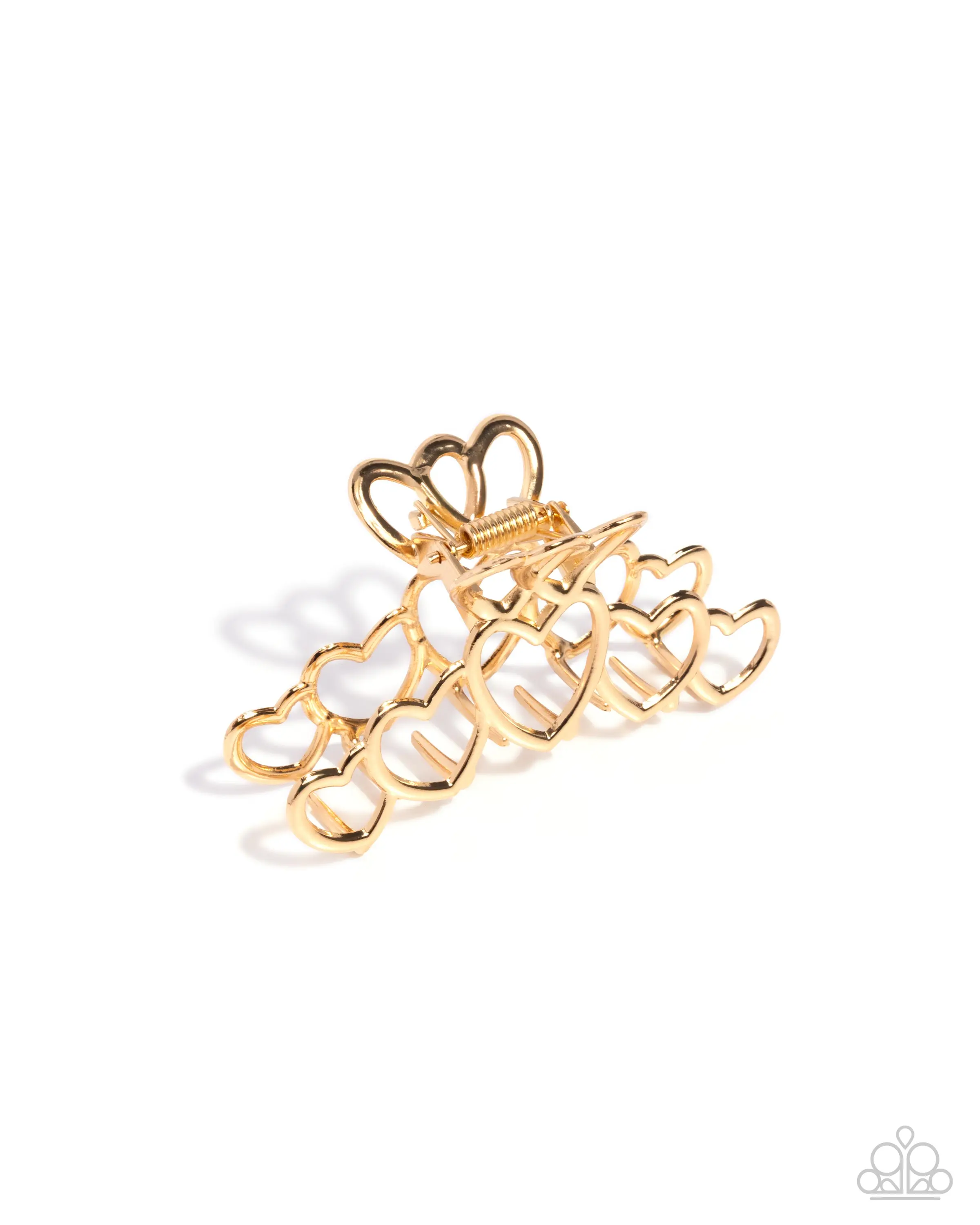 Youre Still The One - Gold Heart Claw Hair Clip - Paparazzi