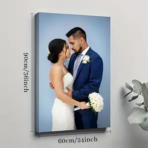 2D Flat Framed Personalized Custom Framed Canvas Prints Photo to Life Stunning Framed Wall Art Digitally Printed Photos on Framed Canvas Suitable for Family Couples Lovers Pets Halloween Decora, Father's Day, Independence Day