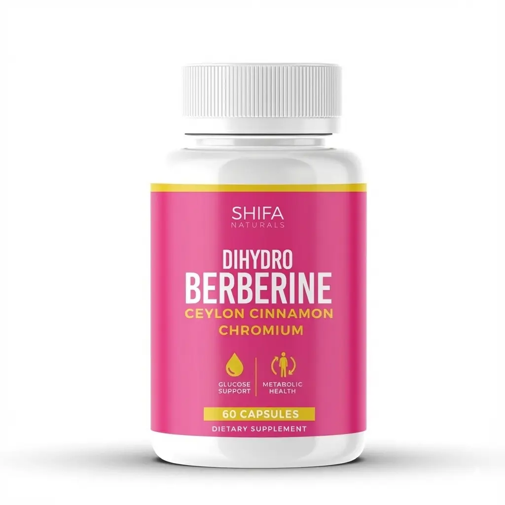 Shifa Naturals Dihydroberberine with Ceylon Cinnamon & Chromium 200 mg DHB Glucose & Metabolic Support 60 Vegan Capsules