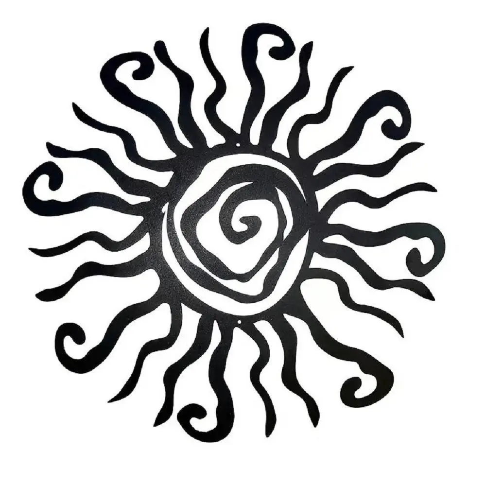 Sun Design Wall Art, Artwork, Creative Artistic Sunburst Metal Wall Decor, Weatherproof Outdoor Art for Garden & Patio, Rust-resistant Decor for Farmhouse, Bedroom & Living Spaces, Hanging