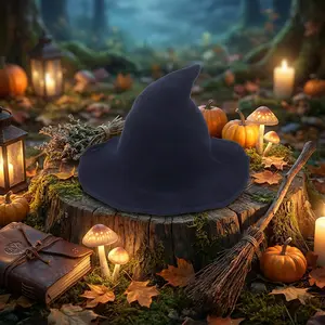 Men's and Women's Halloween Witch Hat Wool Knitted Cap for Party Masquerade Cosplay Costume Accessory Daily Wear - Warm Winter Beanie with Pointed Tip Perfect for Festive Events Themed Outfits and Cold Weather Fashion