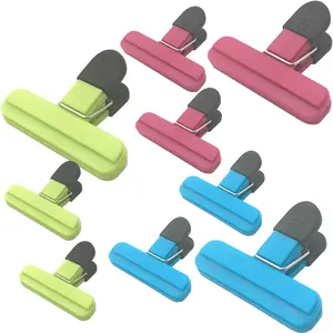 Random Color Chip Bag Clip, 9 Counts/set Plastic Food Bag Clip, Multifunctional Sealing Clip for Home Kitchen, Household Kitchen Products, Utensils, Utility, Multifunctional Kitchen Tool