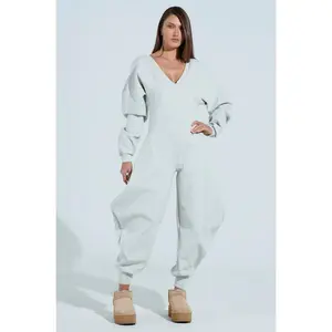 Comfortable Cozy Sweatshirt Jumpsuit Chunky Cotton