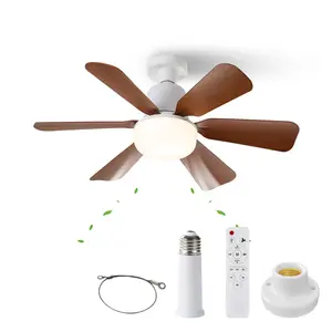 30W Ceiling Mount LED Fan Light E27 - Remote Controlled 3-Speed Quiet Fan Energy Saving Combo Ceiling Lights for Garage/Kitchen/Studio/Wardrobe