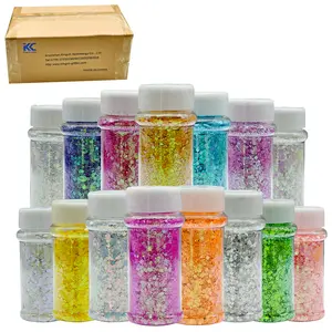 24pcs 2oz shakes Pearl Chunky Glitter For Snow Globe Tumblers Body Glitter for Face Nail Hair Lip Makeup Craft Glitter Powder for Resin Arts Crafts Tumbler Slime Festivals Party Summer Chunky Glitter With different sizes Glitter