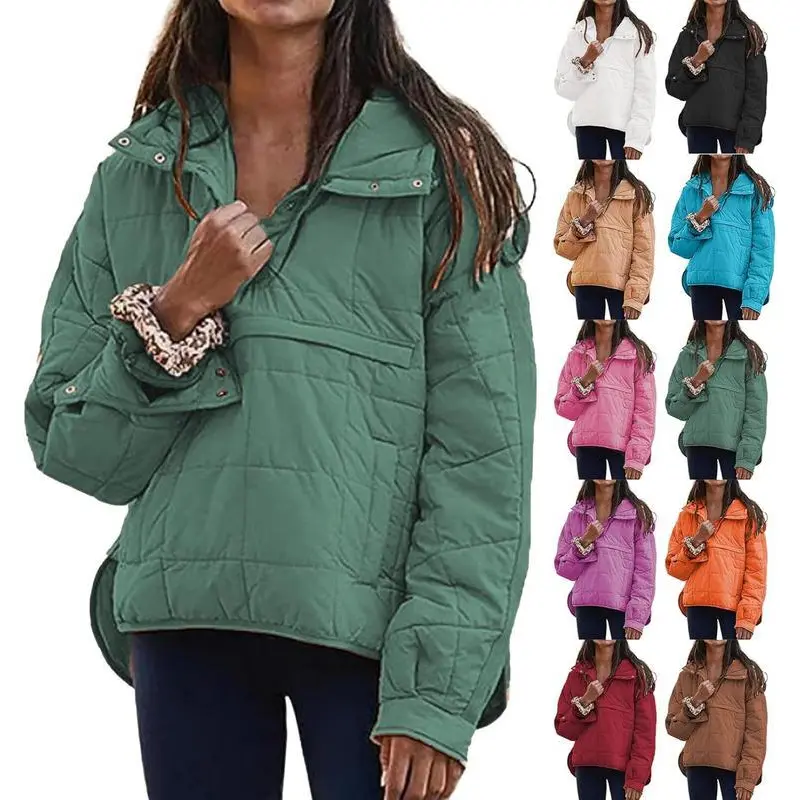 Womens Oversized Puffer Jacket Pullover Quilted Lightweight Jackets Fall Winter Warm Coat Dolman Hoodies Padded Coats Can be used with raincoat