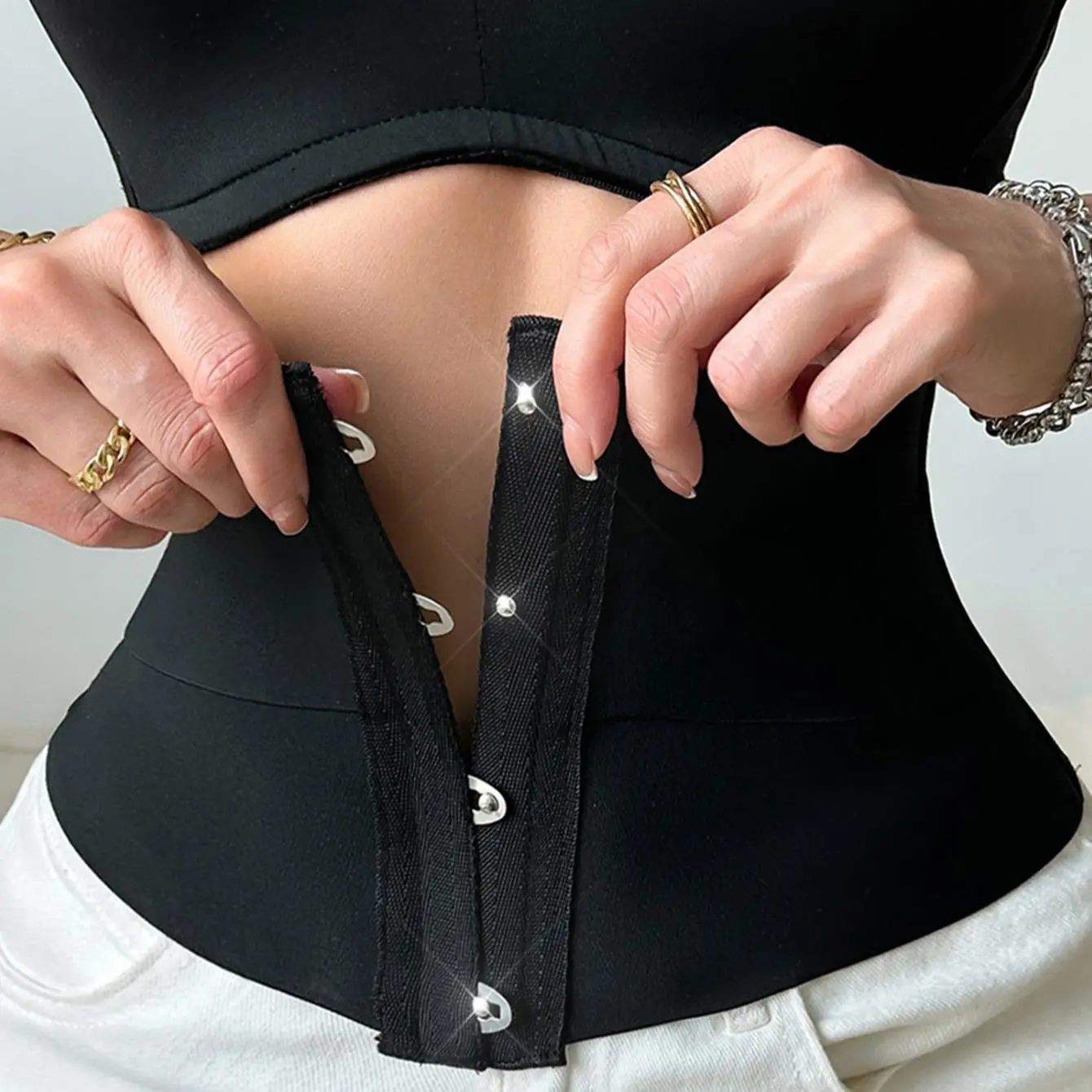 Women's Adjustable Hook & Eye Closure Waist Trainer, Breathable Sports Compression Waist Belt, Tummy Control Shaper for Women, Sexy Adjustable Waist Cincher