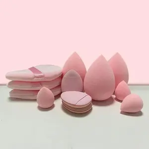 12-Piece Professional Makeup Sponge Set Foundation Sponge, Compact Powder Applicator Flawless Beauty Sponge Tool Dual-Use Wet/Dry Suitable for Liquid BB Cream, Concealer, Loose Powder, Setting Powder Latex-Free Eye & Face Cosmetics Puff