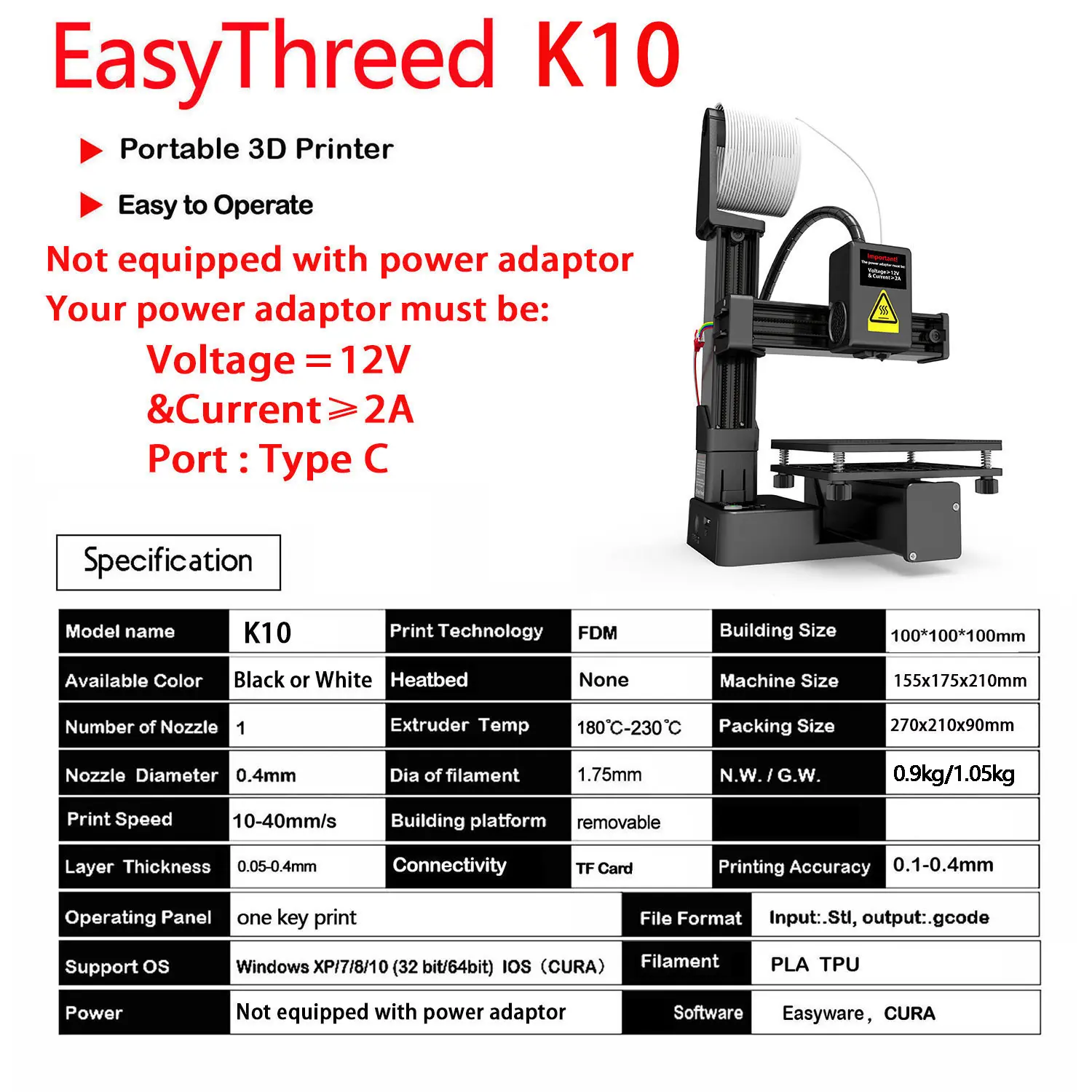 Easythreed K10 Entry-Level 3D Printer, Perfect for Beginners