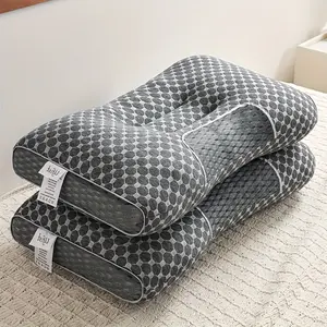 2 Pack Ergonomic Orthopedic Contour Neck Pillow – Cervical Support Pillow for Neck and Shoulder Pain Relief – Dual Height Design – Breathable Removable Zippered Cover – Side Back Stomach Sleeper Pillow – All Season Sleeping Comfort