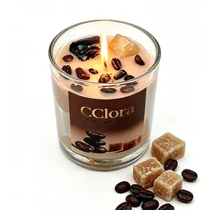 CClora 9oz Jar Roast Cafe Candy Fragrance Candle - Crystal Energy, Cozy Aroma, Home Decor, Self-Care, Emotional Support for Women - Mothers Day, Birthday Gifts (40h Burn Time)