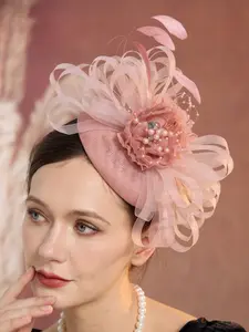 Elegant Floral Hat Tea Party Headpiece, Mesh Women's Hair Accessory, Stylish Flower Decoration, Perfect for Parties and Events