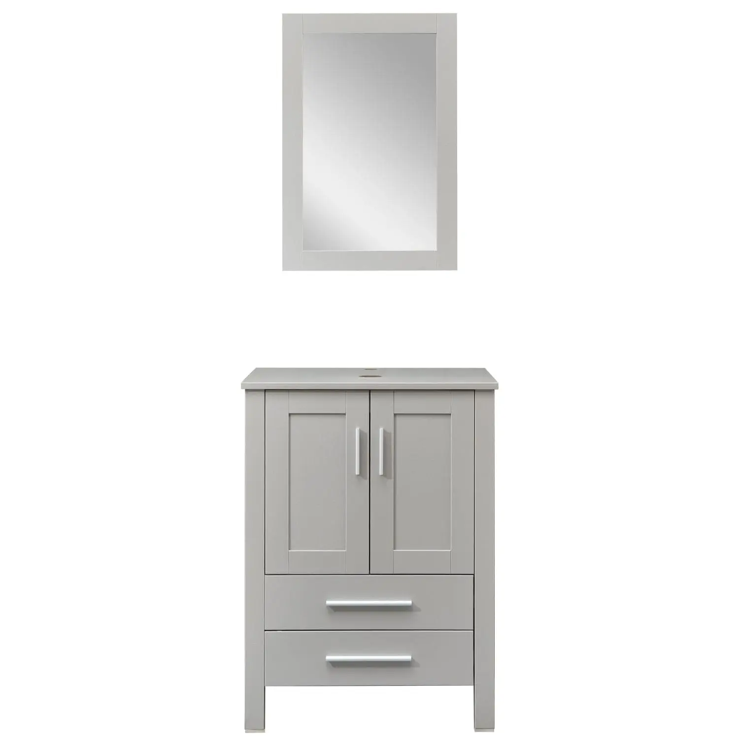 24" Grey Cabinet & Mirror Combo Bathroom Vanity BV1010-GY 24" Grey Cabinet & Mirror Combo Bathroom Vanity BV1010-GY