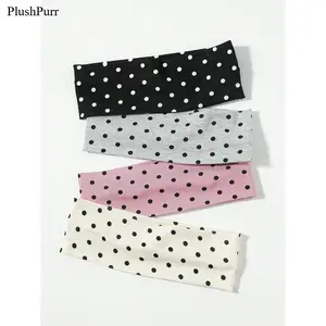 Women's 4-Pack Cute Polka Dot Sports Headbands, 1-Size Secure Fit Elastic Hair Accessories for Thick Hair, Casual Minimalist Daily Styling Supplies, Headbands For Women, One Size