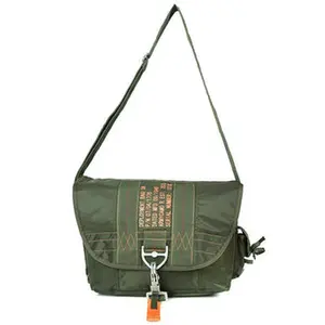 Military Style Parachute Bag , Durable Nylon Shoulder Pack w/ Quick-Release Buckle , Waterproof & Lightweight