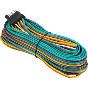 35FT Trailer Wiring Harness Kit 4 Wire Color Coded Wishbone Style 42" Ground 4 Pin Connector