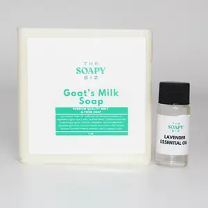 Soap Making Kits - 2-Piece DIY Goat Milk Soap Kit with Lavender Essential Oil – Calming & Nourishing | Makes 4-6 Bars