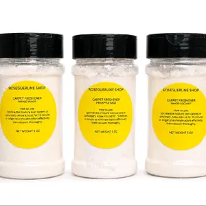 Roseguerline Household Scented Carpet Freshener Powder - Floral Cleaning Odor Eliminator for Carpets, Rugs, Upholstery & Rooms | 5 oz | Mango Peach, Pineapple Sage, Mango Coconut