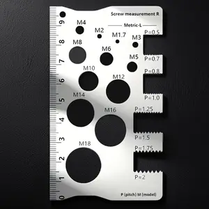 Stainless Steel Screw Measuring Ruler, Precise Thread and Distance Measurement Tool, M12 Precision Diameter Caliper, Single Pack