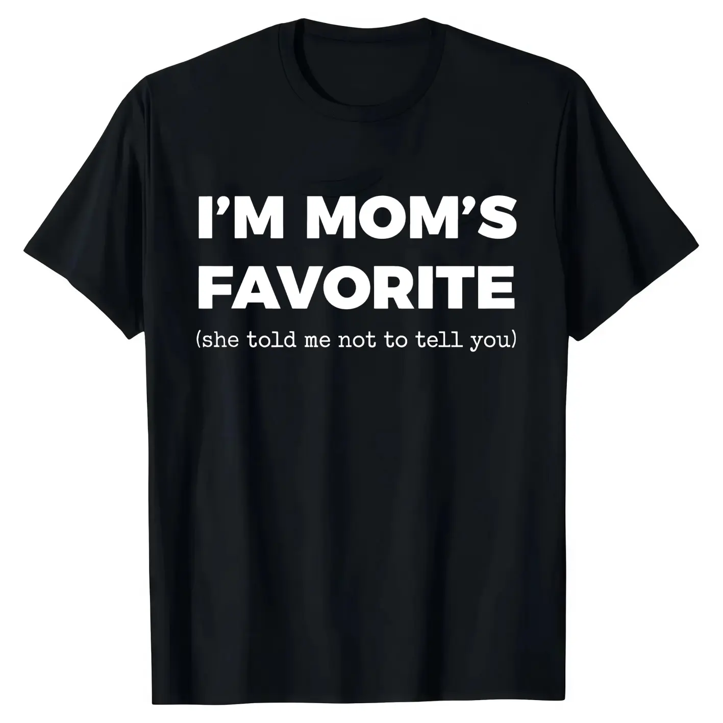 Men's Cotton Soft Short-Sleeve Relaxed-Fit T-Shirt - Funny "I'm Mom's Favorite" Top, Golf Gift for Summer Wear, Streetwear, Loose, Menswear, Fabric, Tshirt, Shortsleeve, Print, Casual, Retro, Graphic, Loose Fit, Breathable, Crew Neck